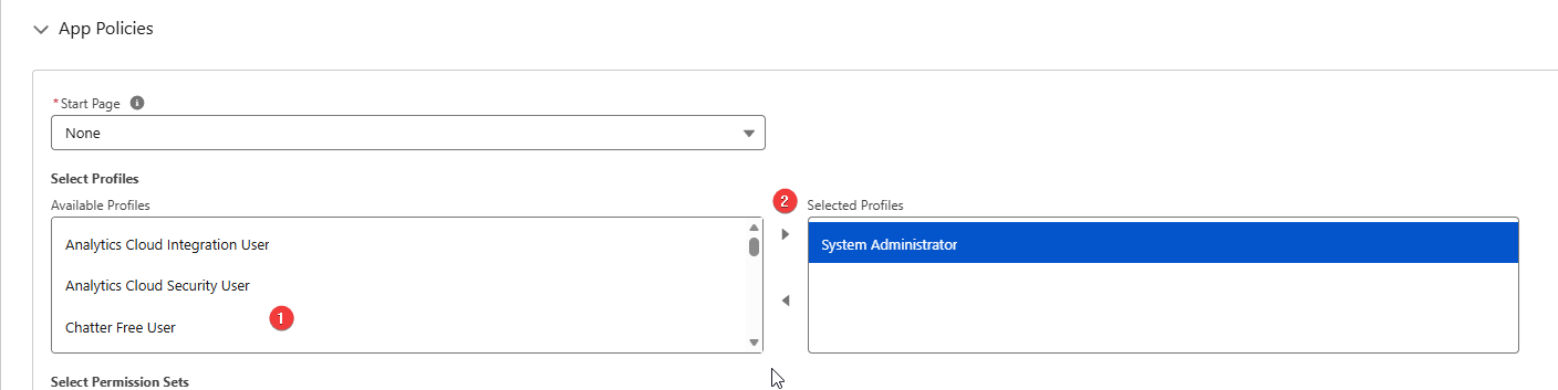 Select Profiles Selection